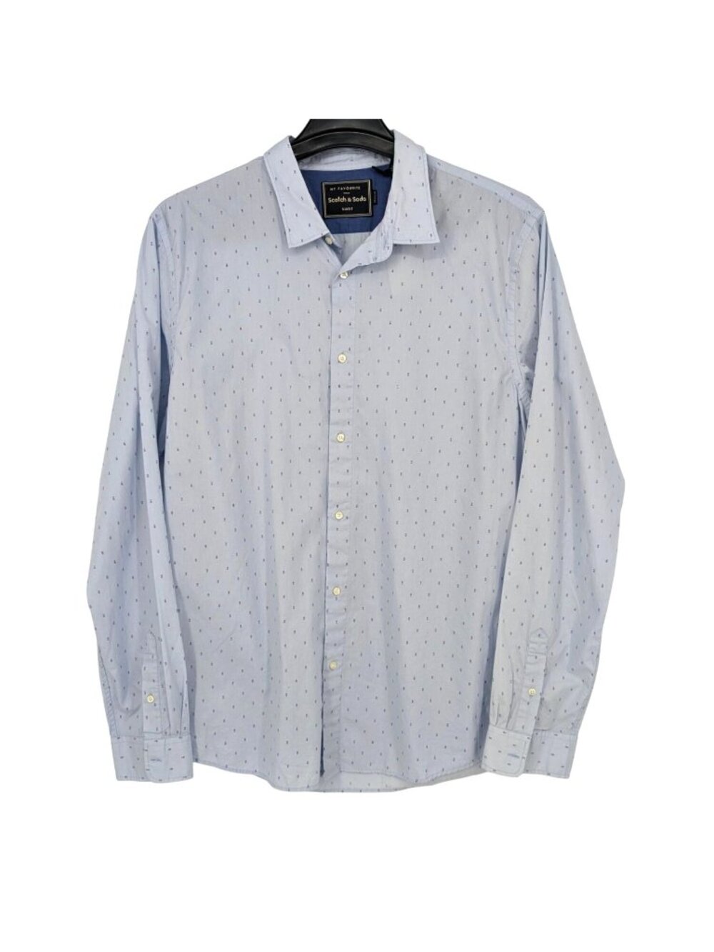 Micro Print Tailored Button Up Shirt Office Business Casual Minimalist XXLarge